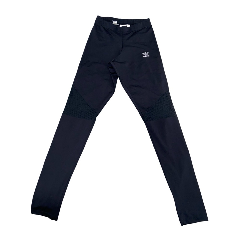 Adidas Black Leggings with Mesh Panels